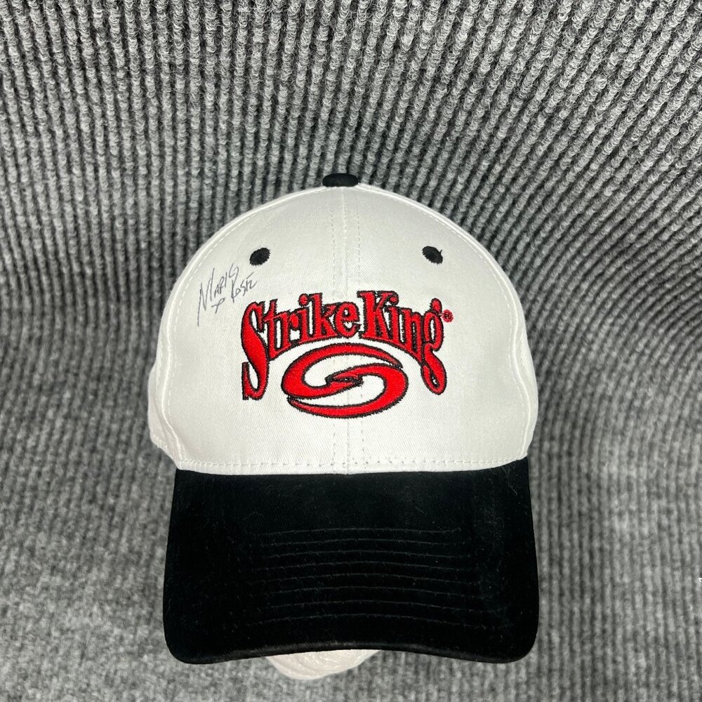 Strike King Autographed‎ Baseball Cap By Mark Rose White Hat Adjustable Fishing